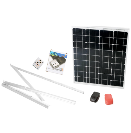 Cinderella Solpanels-kit. Panel 50W, konsol, regulator, pol-skor 