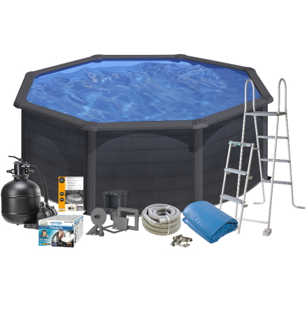 Pool Basic 132 350 cm, Svart grafit