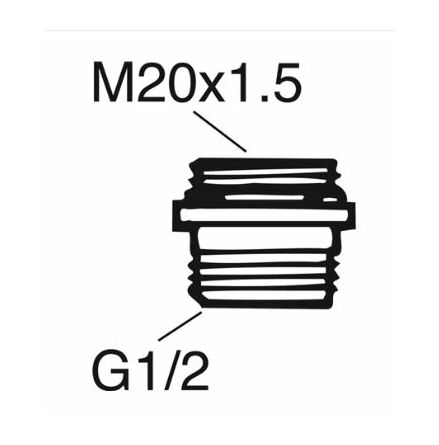 Anslutningsnippel fr blandarutlopp M20x1,5 - G15.