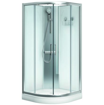 Duschkabin Papilio halvrund 90x90 klarglas