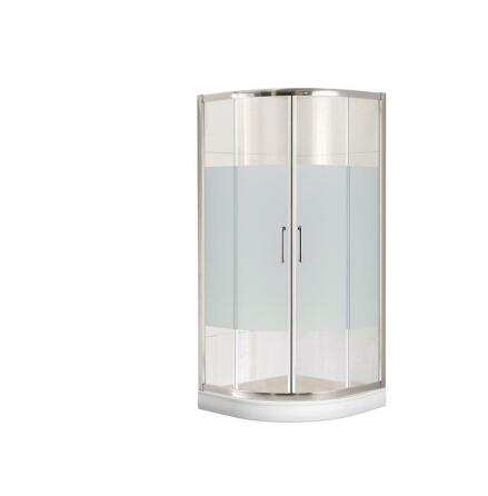 Duschkabin Papilio halvrund 90x90 Frost