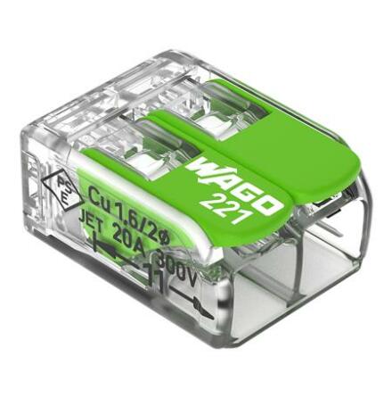 Anslutningsklmma 2x0,2-4mm2 GREEN