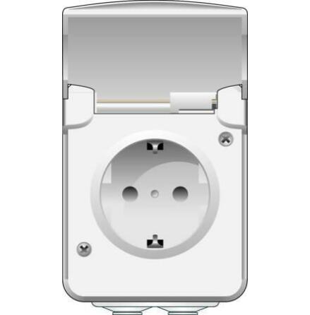 Uttag 1-vgs kapslat vit