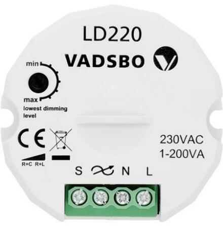 Tryckdimmer LED/CFL 1-200W
