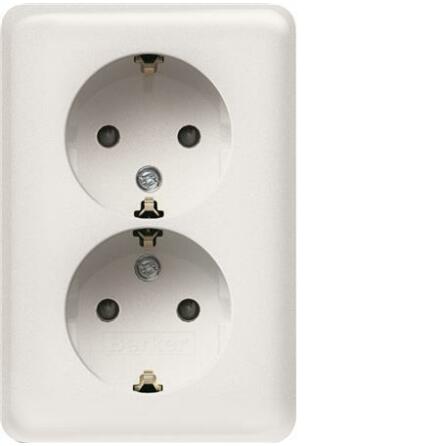 Uttag utv 2-vgs SCHUKO m jord