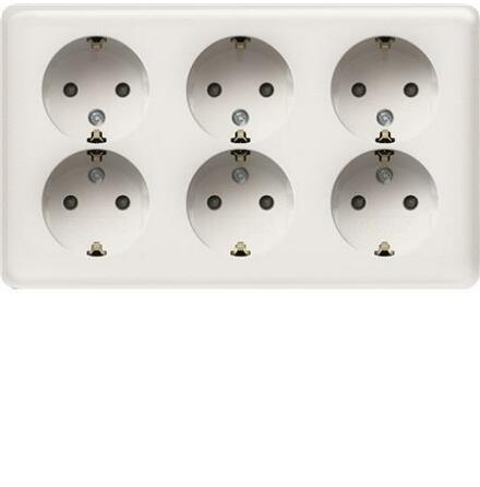 Uttag utv 6-vgs SCHUKO m jord