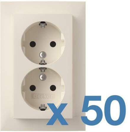 Uttag 2-v med x-plint BULKPACK