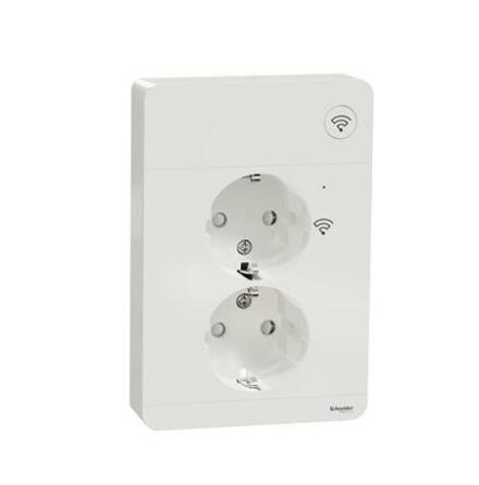 2-vgsuttag 16A med Zigbee Vit