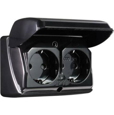 UTTAG  2-VGS MJ IP44 SVART