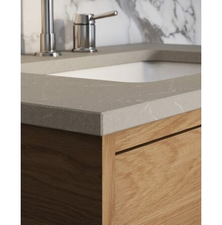 Stenskiva med Porslinsho Gustavsberg Ducentic 120 cm (2 hoar), Polar Grey, Singelhlsblandare