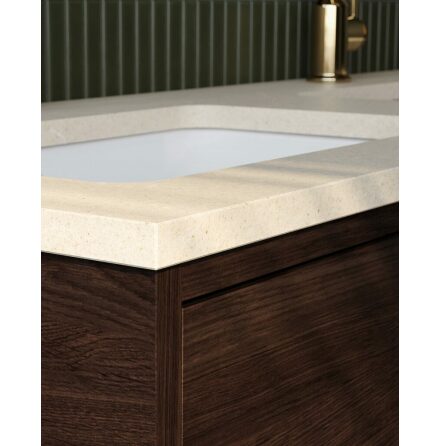 Stenskiva med Porslinsho Gustavsberg Ducentic 100 cm (1 ho), Beige Royal, Singelhlsblandare