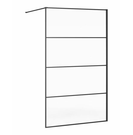 Duschvgg Gustavsberg Square Duschvgg Fast Vgg med Sprjs Svart 140 cm