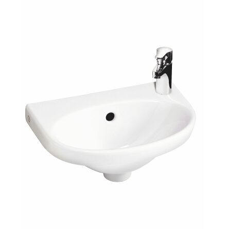 Tvttstll Gustavsberg Nautic 40 cm, Bultmontage, Blandarhl till vnster, Med brddavlopp, CeramicPlus