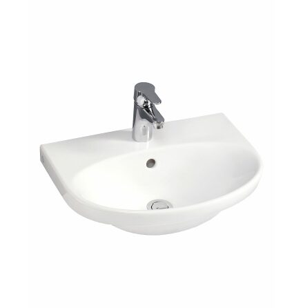 Tvttstll Gustavsberg Nautic 50 cm, Bult/konsolmontage, Blandarhl mitten, Utan brddavlopp, CeramicPlus