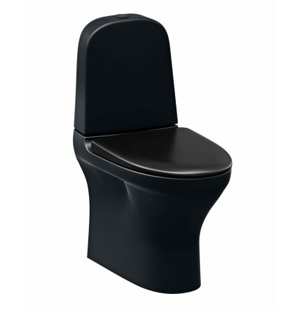Toalettstol Gustavsberg Estetic Dolt S/P-ls Hygienic Flush 4/2 Liter SC/QR sits, C+ Limmontage Ebony svart