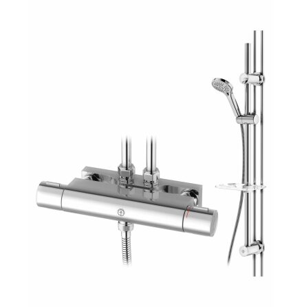 Duschpaket Gustavsberg Nautic 2.1 Termostat Energiklass A Blandarfste 160/40 cc Duschset och vaska