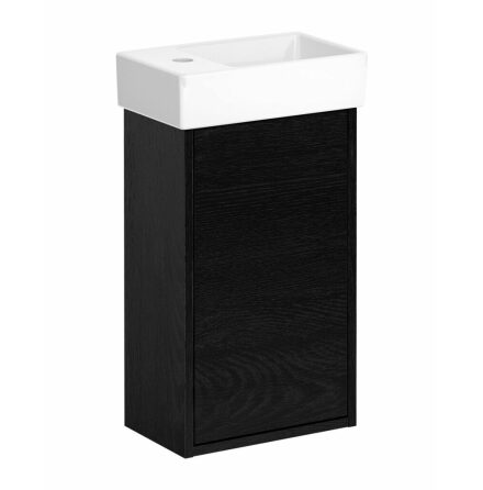 Tvttstllsskp Gustavsberg Artic Small Svart askfaner, Med tvttstll vit, ho till hger
