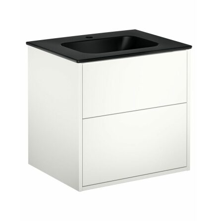 Kommodskp Gustavsberg Artic 60 cm, Vit, Med tvttstll Mattsvart
