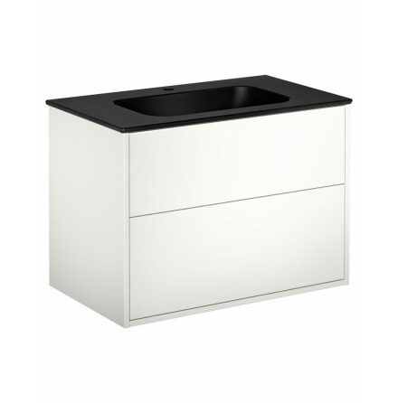 Kommodskp Gustavsberg Artic 80 cm, Vit, Med tvttstll Mattsvart