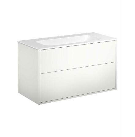 Kommodskp Gustavsberg Artic 100 cm, Vit, Med tvttstll matt vit, 1 blandarhl