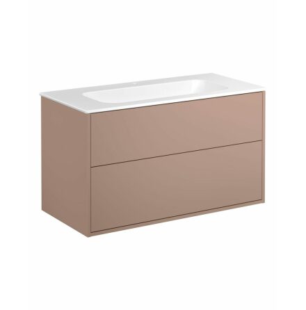 Kommodskp Gustavsberg Artic 100 cm, Peach, Med tvttstll matt vit, 1 blandarhl