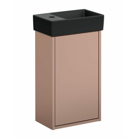 Tvttstllsskp Gustavsberg Artic Small Peach, Med tvttstll Mattsvart, ho till hger
