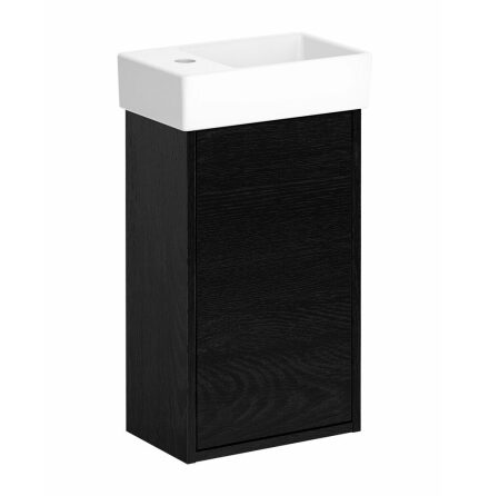 Tvttstllsskp Gustavsberg Artic Small Svart askfaner, Med tvttstll matt vit, ho till hger