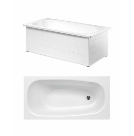 Badkar Gustavsberg 1400 x 700 mm med Frontstativ Vit Med helfrontstativ
