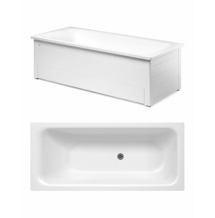 Badkar Gustavsberg 1570 x 700 mm Kombi med Frontstativ Med helfrontstativ (vit)
