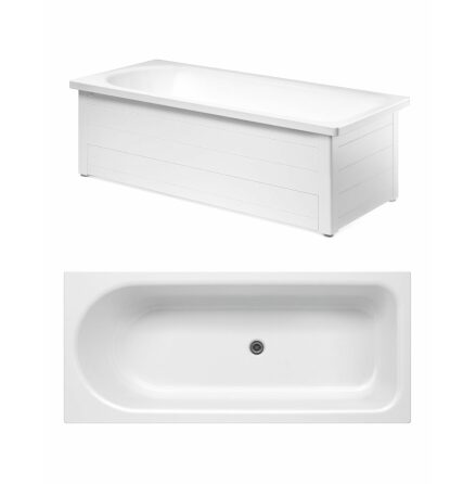 Badkar Gustavsberg 1700 x 700 mm Kombi med Frontstativ Vit
