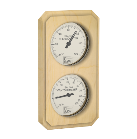 Bastu Thermo-Hygrometer SAWO Ldtyp med lock Vertikal 255x140 mm Tall