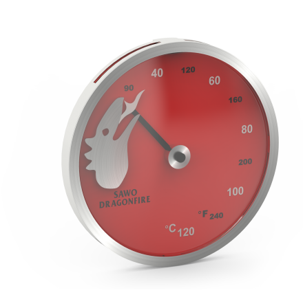 Bastutermometer SAWO Brandmtare rostfritt stl Rd