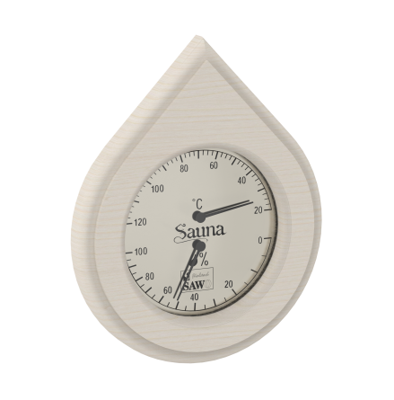 Bastu Thermo-Hygrometer SAWO Vattendroppe  Asp