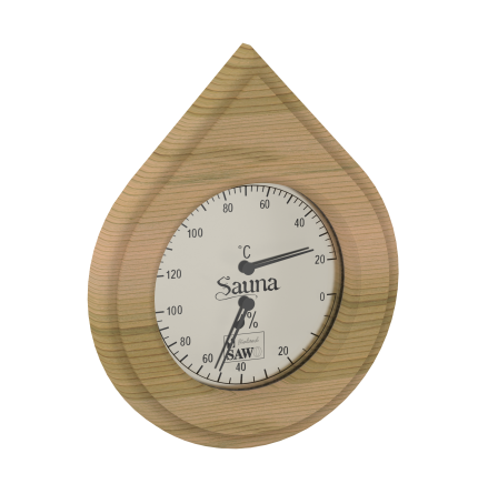 Bastu Thermo-Hygrometer SAWO Vattendroppe  Cedertr