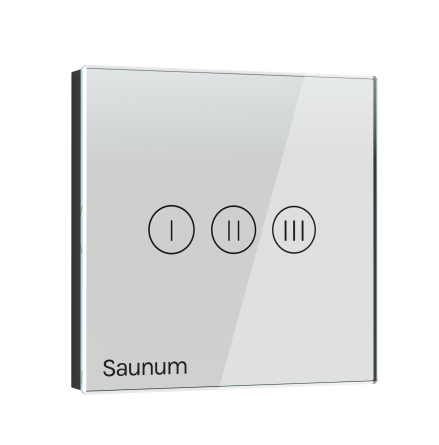 Kontrollstrmbrytare fr klimatkontroll Saunum Bas Vit tryckknappsbrytare