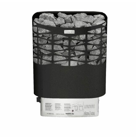 Bastuaggregat Narvi NS, NSE 4,5 kW, Svart, Med Styrenhet