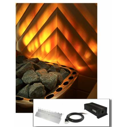 Fiberoptisk belysningssats fr bastu Cariitti Fire Flame 10 flckar 2 mm