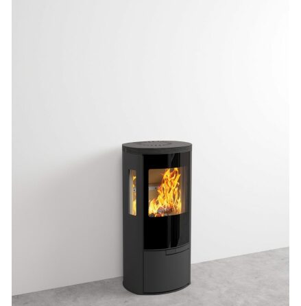 Braskamin Sveaflame Elipse 1E Sidoglas Svart