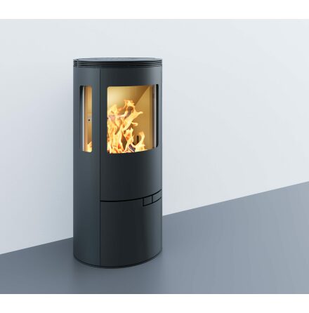 Braskamin Sveaflame Elipse 1 Sidoglas Svart