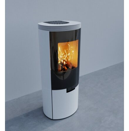 Braskamin Sveaflame Elipse 5E utan sidoglas Vit