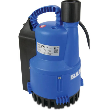 Dr�nkbar pump PP 1 1/4" inv�ndig g�nga 1,6A 230VAC svart/bl� type Robusta 200TS med flytande kontakt