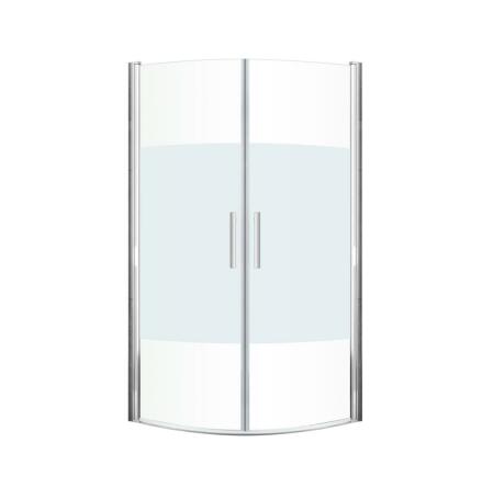 Duschh�rna halvrund Imber II Krom/Frostat glas 900 mm