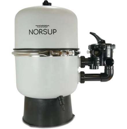 Norsup Sandfilter glasfiberf�rst�rkt PP 50 mm x 1 1/2" limsockel x inv�ndig g�nga 1,8bar 230VAC gr� type Duplex 500 SM 2-pcs