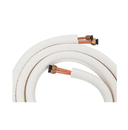 F�rdigisolerade dubbelr�r 1/4" x 3/8", fl�nsad och monterad med muttrar, vit